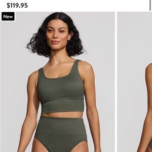 Nordstrom Lands End Tugless Tankini Top and High Waisted Bottom Swim Set M 10/12